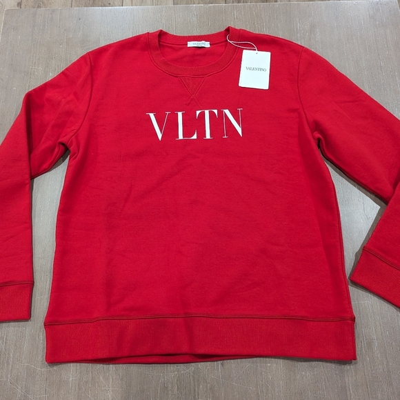 Mens Valentino VLTN Crewneck Sweatshirt Rosso Red